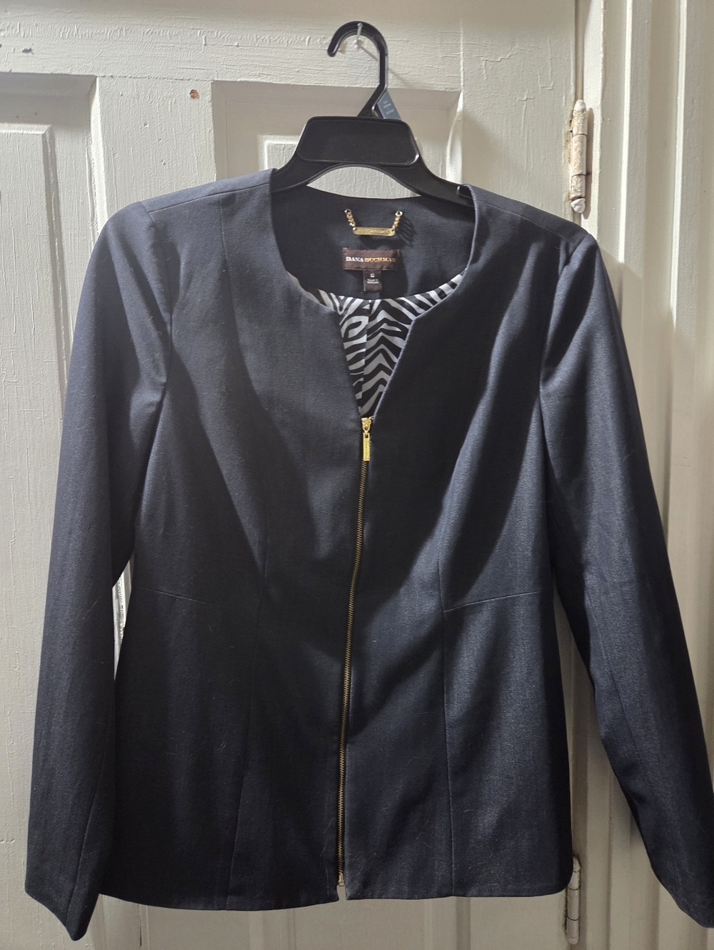 Dana Buchman Navy Zip Front Women's Jacket Size 12 - Picture 15 of 15